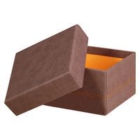 Set 5 boîtes gigognes simili cuir italien chocolat - Image 2