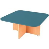 Table basse range-poufs Diabolo 100 x 100 cm Bleu vert/Hêtre - Image principale