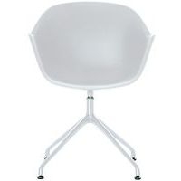 Lot de  2 Fauteuils Moon pied Noir coque polypro Blanc - Image 3