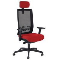 Fauteuil KIO HD résille noir avec Têtière et Acc Reg Rouge - Image principale