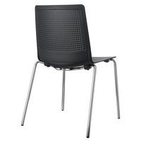 Lot de 2 chaises PERFY 4 pieds chromés coque polypro Noir - Image 3