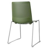 Lot de 2 chaises PERFY pieds traîneau chromés coque polypro Vert - Image 2