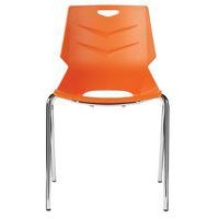Lot de 2 chaises WIMY 4 pieds chromés coque polypro ORANGE - Image principale
