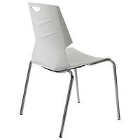 Lot de 2 chaises WIMY 4 pieds chromés coque polypro BLANC - Image 2
