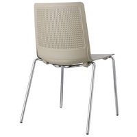 Lot de 2 chaises PERFY 4 pieds chromés coque polypro Beige - Image 2