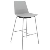 Tabouret haut CLUE coque polypro gris 4 pieds chromés - Image principale