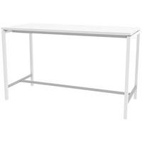 Table réunion haute Creo 180x80 cm pied 9016 blanc plateau blanc - Image principale
