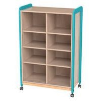 Meuble Lili 2 colonnes 8 niches avec roulettes hauteur 137 cm coloris turquoise - Image principale