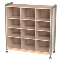 Meuble Lili 3 colonnes 12 niches avec roulettes hauteur 137 cm kaki - Image principale