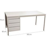 Bureau base Line 1 caison 3 tiroirs 160x80 cm - Image 3