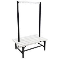 Banc double patère PVC blanc - À monter - Manutan - Image principale