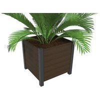 Jardinière Elégance 98 x 98 cm marron 4 pieds laqués anthracite 7016 - Image principale