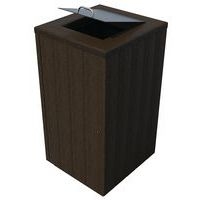 Poubelle Equilibre 140 L avec couvercle trappe porte sac - marron - Image principale