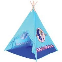 Tente toile polyester motif Indian bleue - Image principale