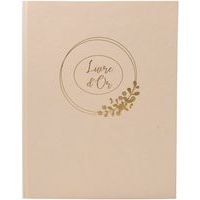 Livre d'or 100 pages tranche or Ringflower - 27x22cm - Beige - Image principale