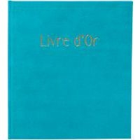 Livre d'or 140 pages tranche or Skandi - 21 x 19 cm - Bleu - Image principale