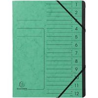 Trieur agrafé à 12 compartiments assorti - Lot de 8 - Exacompta - Image principale