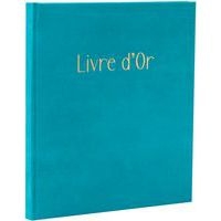 Livre d'or 140 pages tranche or Skandi - 21 x 19 cm - Bleu - Image 4