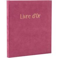 Livre d'or 140 pages tranche or Skandi - 21 x 19 cm - Rose - Image 4