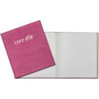 Livre d'or 140 pages tranche or Skandi - 21 x 19 cm - Rose - Image 5