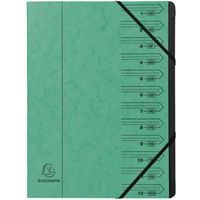 Trieur agrafé à 12 compartiments assorti - Lot de 8 - Exacompta - Image 3