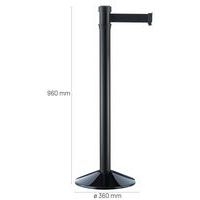 Poteau de balisage Noir à sangle de 2 m Noir - Image 4