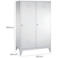 Vestiaire sur pieds pour 2 personnes, gris clair - Image 2