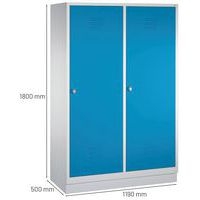 Vestiaire sur socle pour 2 personnes, bleu clair - Image 4
