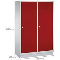 Vestiaire sur socle pour 2 personnes, rouge - Image 4