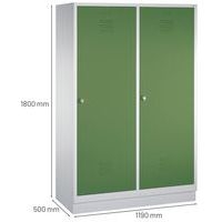 Vestiaire sur socle pour 2 personnes, vert réséda - Image 2
