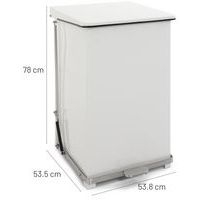 Conteneur à pédale industriel - 152 L, Coloris : Blanc - Image 3