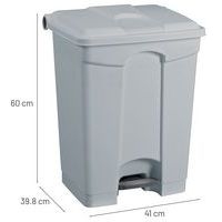 Poubelle plastique agroalimentaire 45 L gris - Image 3