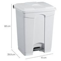 Poubelle plastique agroalimentaire 45 L blanc - Image 4