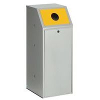Poubelle de tri sélectif en acier - jaune 70L - Image principale