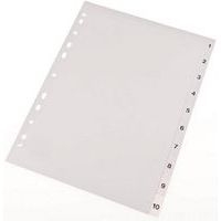 Lot de 12 Intercalaires en plastique, numériques, A4 - Image principale