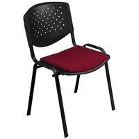 Chaise Prisma piètement et dossier noir tissu assise coloris Bordeaux - Image principale