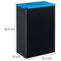 Poubelle de tri papier 60 L Gris / Bleu - Image 2