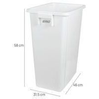 Collecteur tri sélectif sans couvercle 60 L Blanc - Image 3