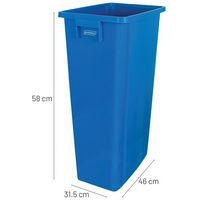 Collecteur tri sélectif sans couvercle 60 L Bleu - Image 4