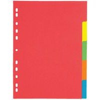 Set de 12 Intercalaire carton, A4, 5 touches, 5 couleurs - Image principale
