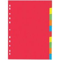 Set de 6 Intercalaire carton, A4, à 10 touches, 5 couleurs - Image principale