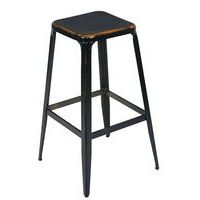 Tabouret haut Hot métal vieilli vintage noir - Image principale
