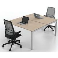 Bureau droit Bench 2 places Inesa Chêne 140 cm - Image 2