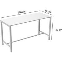 Table de réunion haute Jona Plateau Blanc Long  : 200 cm - Image 2