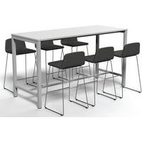 Table de réunion haute Jona Plateau Blanc Long  : 200 cm - Image 3