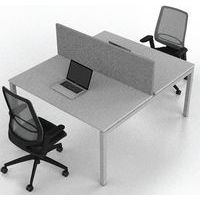 Bureau droit Bench 2 places Inesa Blanc 140 cm - Image 2