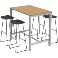 Table de réunion haute Jona Plateau  Chêne Long  : 120 cm - Image 3