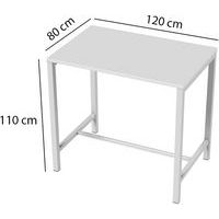 Table de réunion haute Jona Plateau Blanc Long  : 120 cm - Image 4