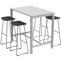 Table de réunion haute Jona Plateau Blanc Long  : 120 cm - Image 5