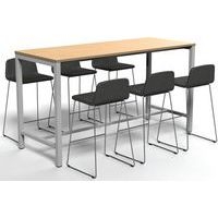 Table de réunion haute Jona Plateau Chêne Long  : 200 cm - Image 3